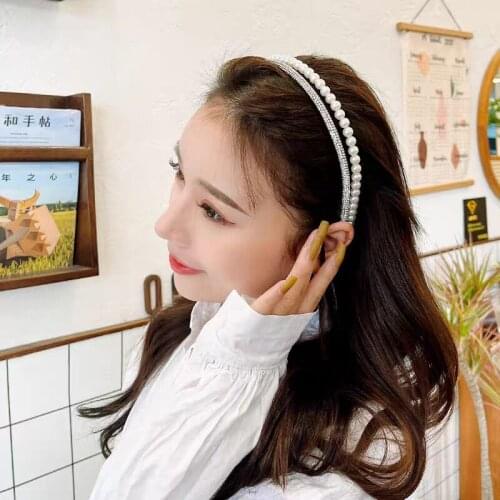Double-layer Imitation Pearls Headband Sen-line Hair Clip Super Fairy Card Girl Hair Accessories for Women