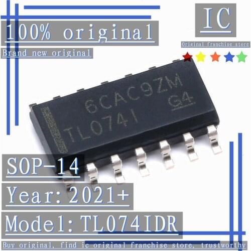 2021+100% Brand new original 10PCS-50PCS TL074IDR TL074I SOP-14 Quadruple Operational Amplifier