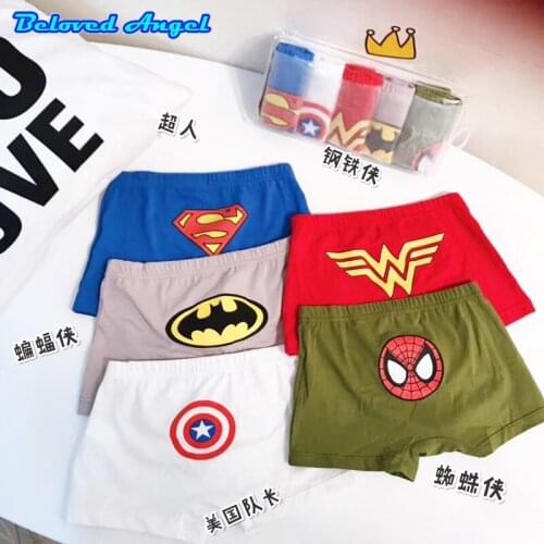 5pcs/lot Kids Panties Boys Boxer Underwear Lovely Cartoon Boxer Fashion Childrens Cotton Underpants Boy Shorts Mixed Color