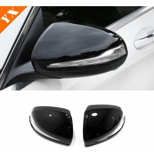 ABS Carbon/Black For Mercedes Benz B C E S GLB GLC Class W205 W213 LHD Car Side Door Rearview Turning Mirror Cover Trim 2pcs