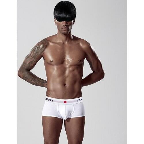 ADANNU New Arrival Men Underwear Boxer Cotton Male Pants Breathable U Pouch Men Underpants Calzoncillo men shorts 5 color