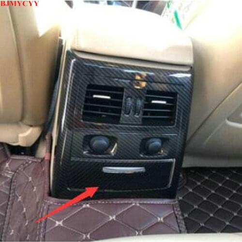BJMYCYY Automobile rear air outlet storage panel carbon fiber decorative patch for BMW 3 Series E90 2005-2012
