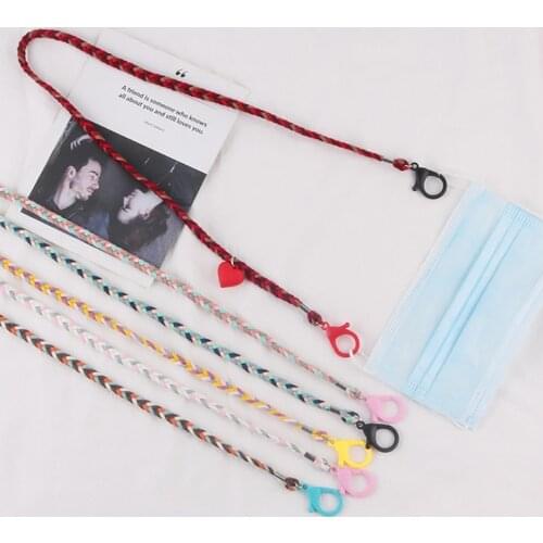1PC Cotton Thread Mask Chain For Women Mask Chain Necklace Heart Charm Straps For Sunglasses Eyeglasses Lanyard Neck Holder New