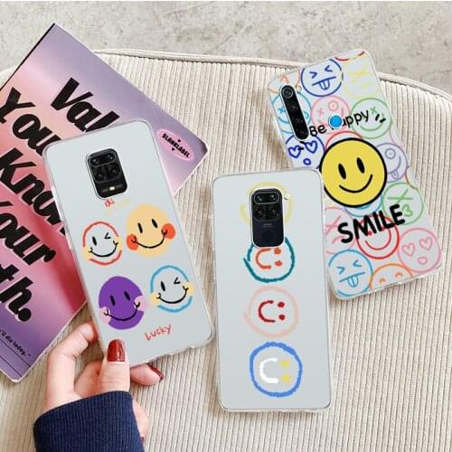 Phone Case for Huawei P40 P30 P20 Mate 10 20 30 40 Pro lite Plus P smart 2019 2020 Fashion Cartoon Smile Face Transparent Cover