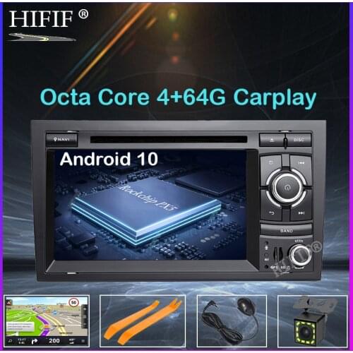 DSP Android 10 Car Stereo DVD Multimedia Player for Audi A4 S4 RS4 2002 - 2007 with WiFi BT GPS Navigation Radio 7'' IPS Screen