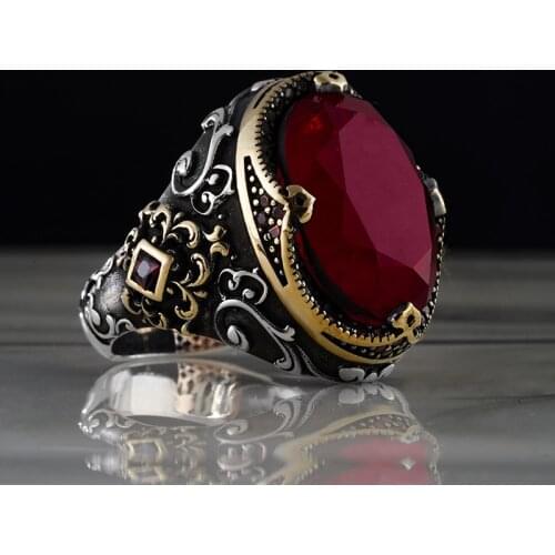 Guaranteed High-quality 925 Sterling Silver ZİRCON STONE ring Jewelry Made in Turkey in a luxurious way for men with gift