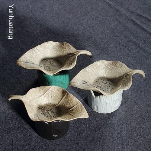 Creative Leaf Stump Filter Pu'er Tea Kung Fu Tea Set Tea Leaf Tao Pinhole Filter Vintage Tea Strainer Tea Infusers TeaSet Siteel