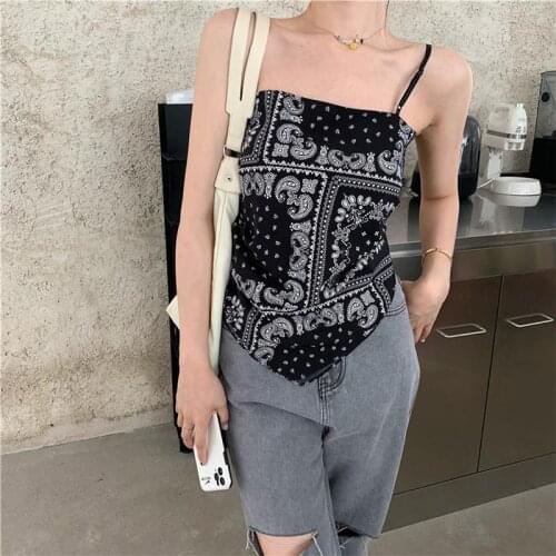 2021 Summer Womens Retro Clothing90s Aesthetic Tube Top Punk Vest Alternative Clothing Gothic Top Camisole and Sleeveless Shirt