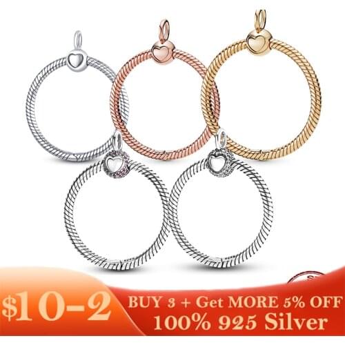 HOT Sale O Pendant 925 Sterling Silver O Pendant fit Original Cable Chain Necklace DIY Charm Beads Silver 925 Jewelry Making