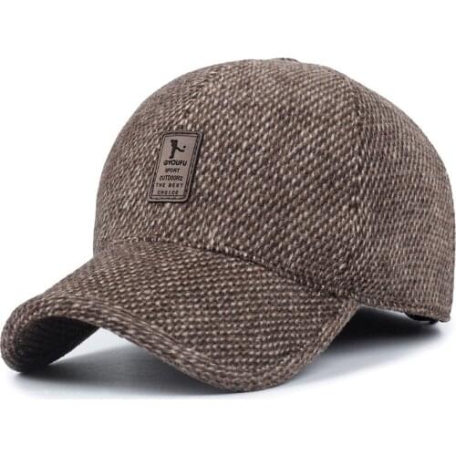 Men Autumn Winter Warm Baseball Casual Cap Ear Protection Golf Sports Outdoor Windproof Fashion Hat