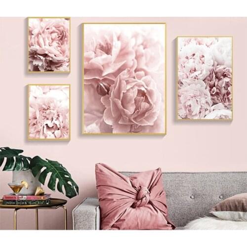 Picture Scandinavian Wall Art Picture Living Room Decor Flower Poster Peony Print Roses Wall Art Floral Art Canvas Painting Wall