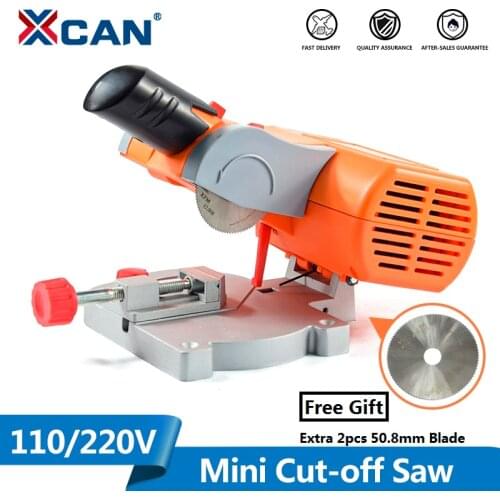 XCAN Multifuncation Mini Table Saw Bench Cut-off Saw HSS Blade for Cutting Metal Wood Plastic with Adjust Miter Gauge