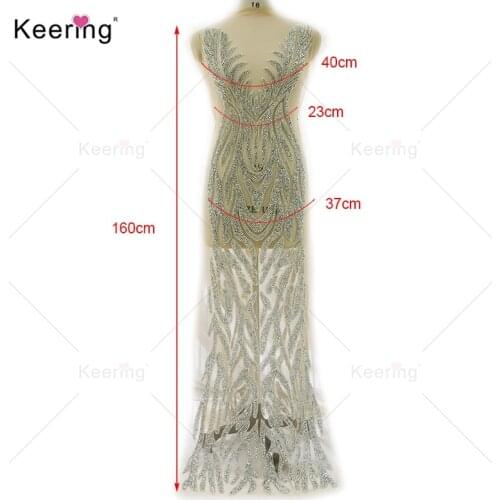 New Arrival Dark V Sexy Silver Rhinestone Bodice Appliqe For Wedding Panel WDP-368