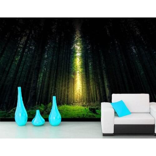 Papel de parede mysterious forest and sunlight natural 3d wallpaper mural,living room tv wall bedroom wall papers home decor