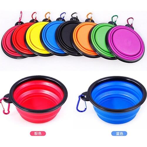 Portable Outdoor Pet Feeding Bowl Dog Silicone Food Bowl Environmental Silicone Pet Bowl Cat Dog Universal Bowl 350ML,Y01