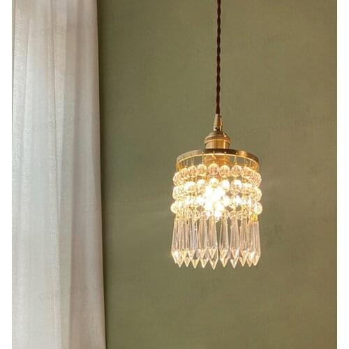 Postmodern minimalist bedside chandelier, wrought iron crystal dining table lamp, creative personality bar lamps