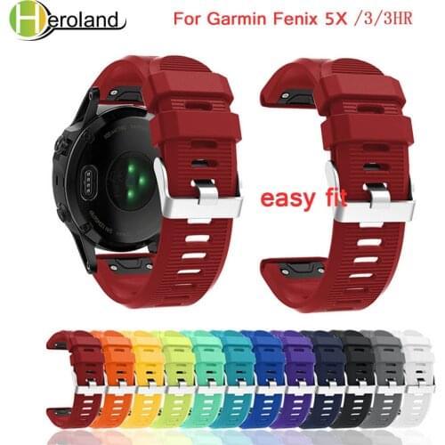 New Replacement Silicagel Soft Quick Release Kit Band Strap For Garmin Fenix 5X for Garmin Fenix 3/3 HR GPS Watch Easyfit Wrist