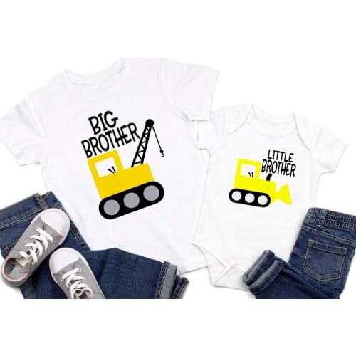 Big Brother Little Brother Shirts excavator Brother sibling Shirt Digger Shirt Kids Construction Matching Outfit