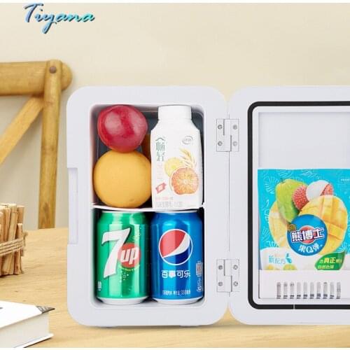 8L Vertical Portable Mini Refrigerator Home Refrigerated Beverage Cosmetics Semiconductor Vehicle Tempered Glass Cooling Cabinet