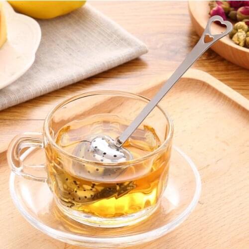 Stainless Steel Heart Shape Tea Infuser 500pcs/lot Spoon Strainer Steeper Fashion Handle Shower Tea Filter Free Shipping SN1259