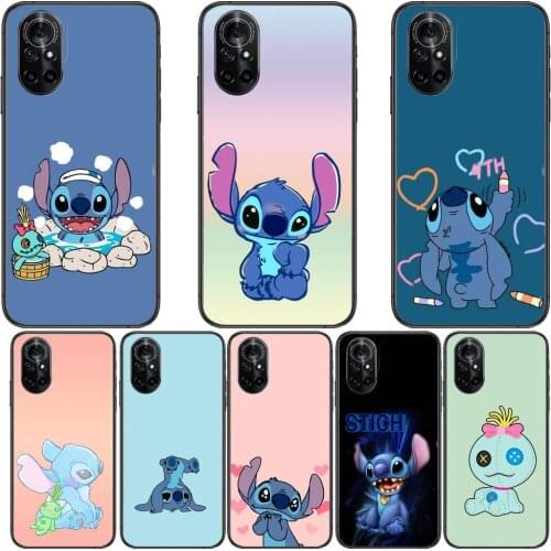 Stitch Naughty Clear Phone Case For Huawei Honor 20 10 9 8A 7 5T X Pro Lite 5G Black Etui Coque Hoesjes Comic Fash design