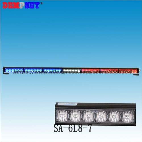 SA-6L8-7 High power LED Red/White/Blue Strobe Warning light,DC12V Police/Car Emergency light, GenIII X 1Watt LED,7pcs head light