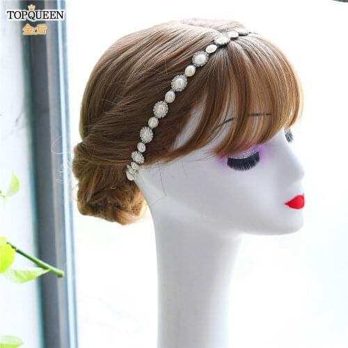 TOPQUEEN H300 Luxury Pearl Crystal Bridal Headpieces Bridal Tiara Wedding Bridal Tiara Headband Bridal Headpieces Accessories