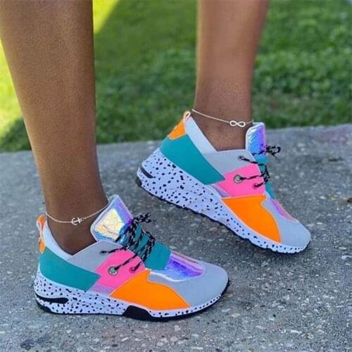 Shoes Woman 35-43 New Large Plus Size Womens Platform Monitor Light Lace-up Casual Patched Anti-Slip Breathable Outdoor Fashion