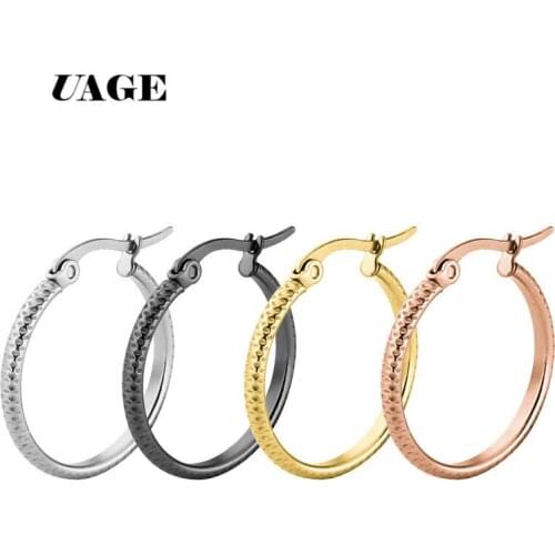 UAGE 15-30mm diameter small cute ear ring Stainless steel Smooth for wear Special offer free shipping
