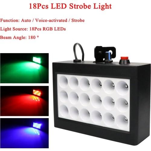Sound Music Control 18W RGB Led Stage Effect Lighting DJ Party Show Strobe Disco Light Laser Projector Club Bar Wedding