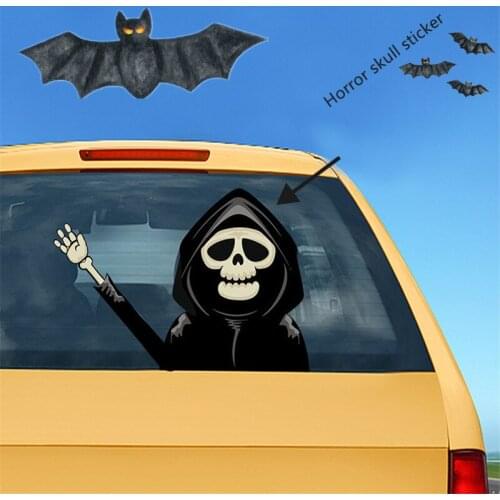 Funny Creative Window Decor Car Rear Window Car Body Sun-proof Compatible Waterproof Halloween Car Stickers