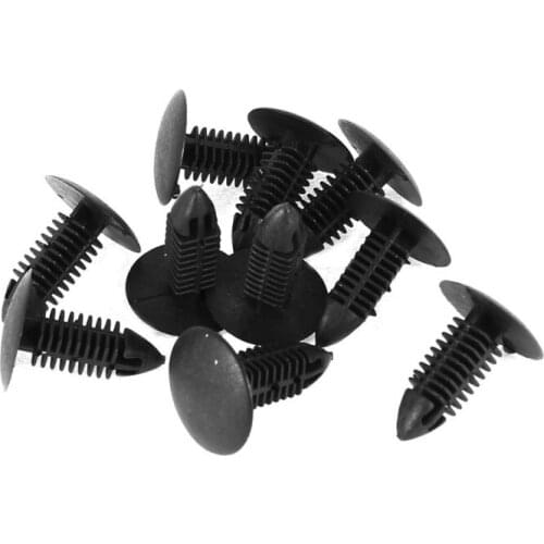 10 pcs 6 mm Drilling Diameter Plastic Rivets Close Defense Bumper Clips Push Black