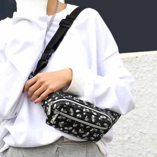 Women Waist Pack Trend 2021 Butterfly Printing Chest Bag Pu Leather Shoulder Crossbody Bags Handbag Purse Phone Bag Street Style