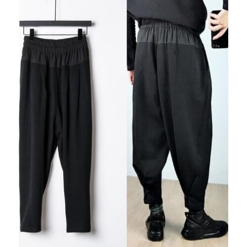 27-45 New 2020 Mens Hair Stylist fashion Elastic waist loose crotch pants small leg Harem Pants plus size costumes