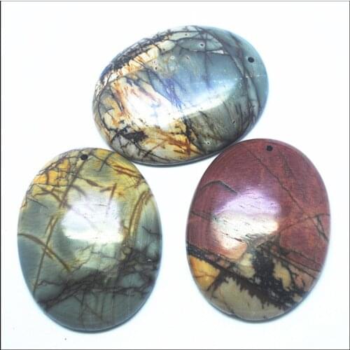 3pcs New Picaso Jasperr Stone Pendants Charms Natural Semi Precious Stone With Good Quality Very Popular Jewelry Fittings