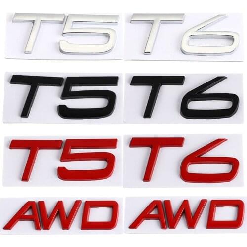 3D AWD T5 T6 Logo Car Sticker Emblem Trunk Badge Decals for Volvo V40 V60 V90 XC60 XC90 XC40 S60 S90 S80 C30 Auto Styling
