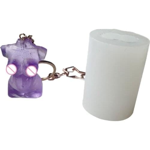 3D Female Model Keychain Epoxy Resin Mold Pendant Casting Silicone Mould DIY Crafts Jewelry Home Decorations Casting Tools K3ND