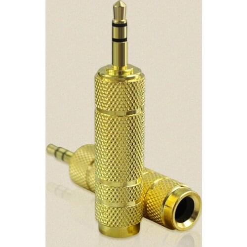 5pcs/lot 3.5mm male to 6.5mm female audio adapter 3.5mm mobile phone to 6.5mm microphone audio speaker conversion head