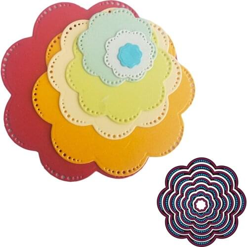 7pçs Nova Forma de Flor De Corte De Metal Morre Stencils para Scrapbooking álbum de fotos Decorativo Embossing Cartões de Papel