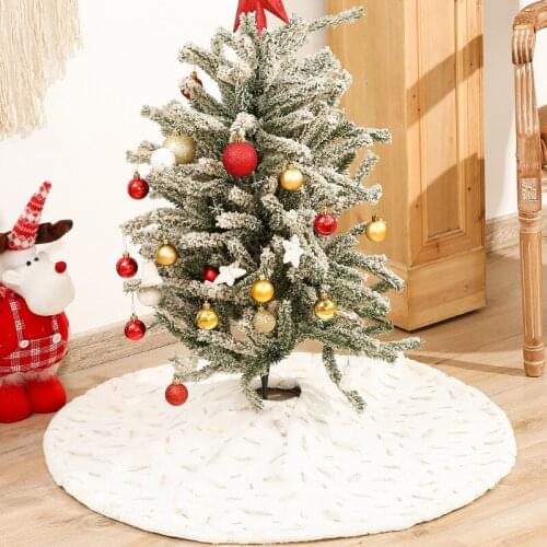 90cm Feather Style Christmas Tree Skirt Decoration Products Christmas Tree Bottom Apron Dress Up New Year Navidad Home Decor