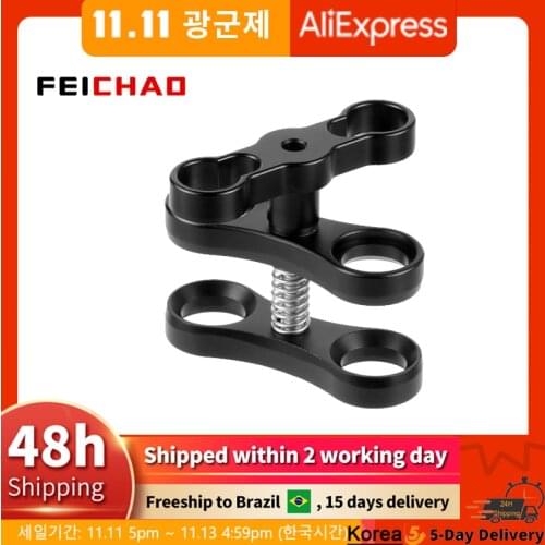 Aluminum CNC Ball Head Butterfly Clip Diving Light Arm 360Degree Clip Adapter Bracket Holder for Gopro YI for OSMO Action Camera