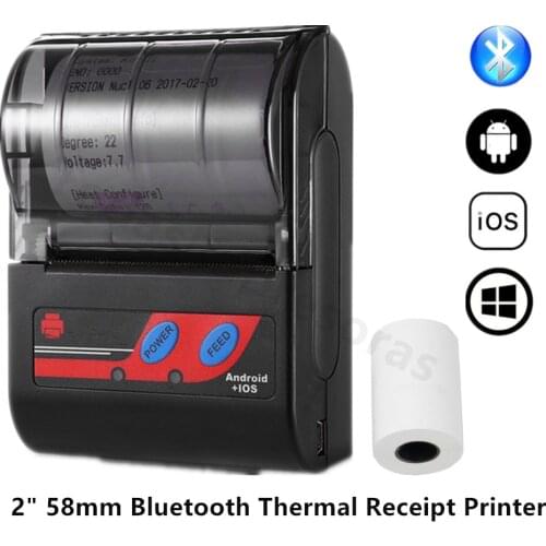 GOOJPRT Recibo Impresora Bluetooth Receipt Printer 58mm Mini Portable Wireless POS Thermal Notes Printer Paper Android Mobile PC