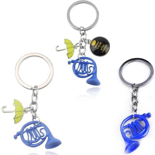 How I Met Your Mother Key Chain The Blue French Horn Alice In Wonderland Keychains Little Gift for Your Girlfriend Key Ring
