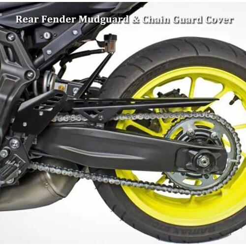 Motorcycle CNC Rear Wheel Tire Hugger Fender Mudguard & Chain Guard Cover For YAMAHA FZ-07 MT-07 FZ07 MT07 MT FZ 07 2013-2021
