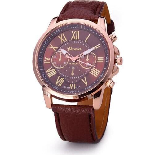 Nice Pop Classic Dark Green Watch Vogue Roman Numerals Faux Leather Analog Quartz Women Wrist Watches feminino Dropshipping