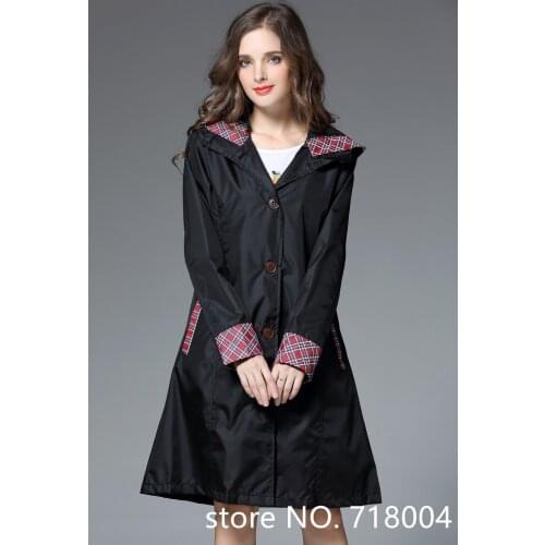Long Raincoat Women Waterproof Rain Coat Ponchos Jackets Female Rain Jacket Windbreaker Adult Rain Poncho Plaid Raincoats XX39