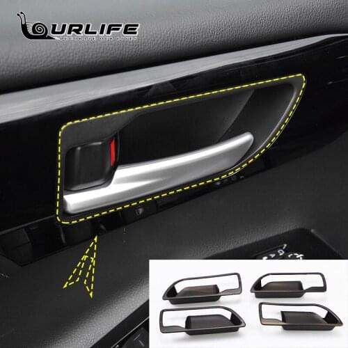 For Toyota Highlander Kluger XU70 2020 2021 2022 ABS Carbon Fiber Car Inner Door Bowl Trim Frame Decorative Cover Interior
