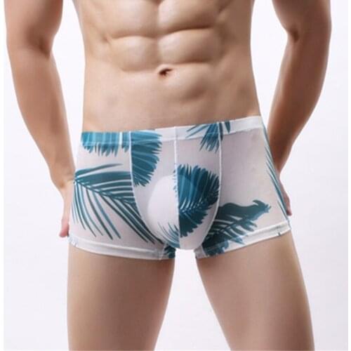 Breathable Sexy Mens Underwear Boxer Shorts Low Rise Underpants Bulge Pouch Boxers Man Panties Beachwear Men Lingerie Plus Size