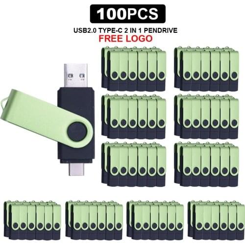 100pcs/lot Fashion Quality Products USB Flash Drive Usb 2.0 Pen Drive Type C Micro Usb 4GB 8GB 16GB 32GB 64GB for Type-C Device