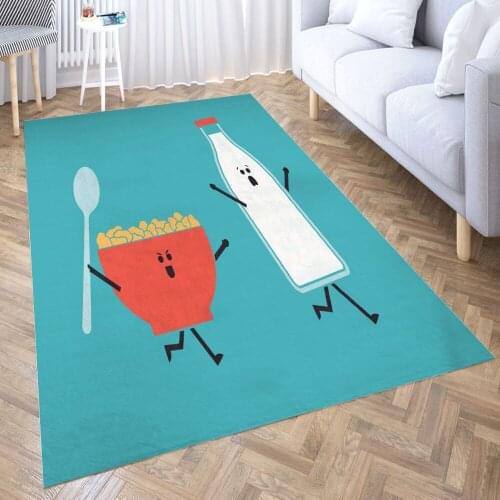Cereal Killer Carpet for Living Room 3D Anime Cartoon Rug Gamer Teen Room Bedside Lounge Rug Kids Children Floor Mats